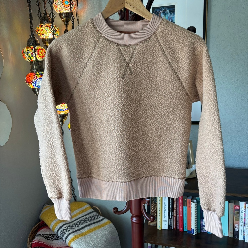 Everlane ReNew Sherpa Sweatshirt XS Cozy Minimalist Neutral Pullover